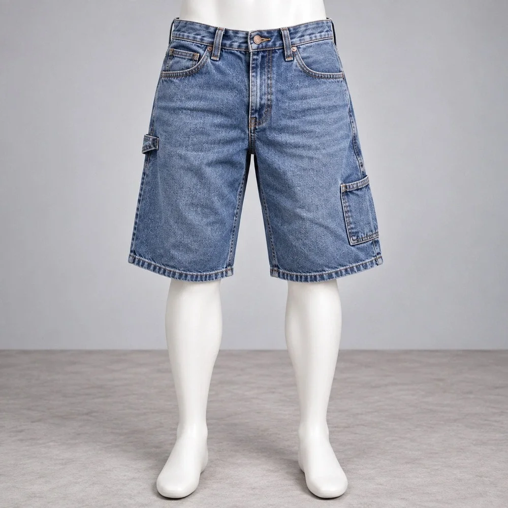 Wrangler Carpenter Denim Shorts Mens 38 Blue Medium Wash Utility 64WC4DI